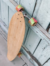 Bamboo Kicktail Cruiser Longboard (pink/green wheels)